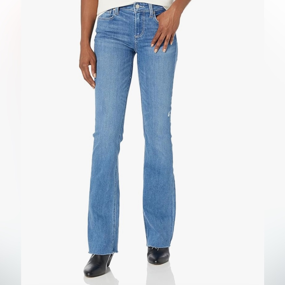 PAIGE Manhattan Slim Boot Bootcut Mid Rise Jeans Size 29 frayed hem style